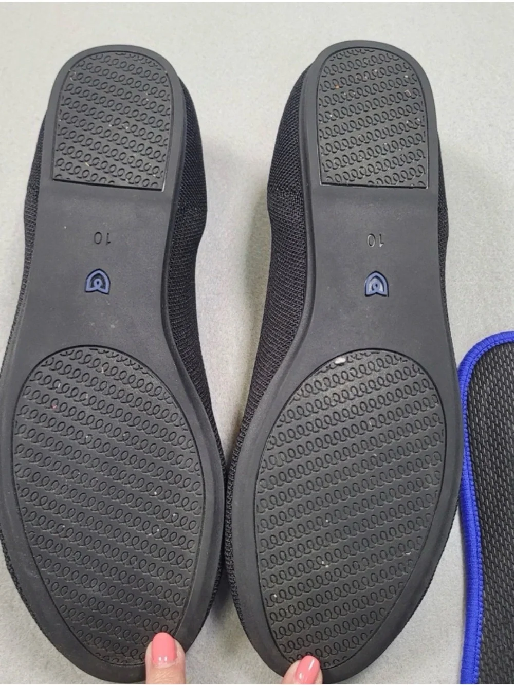 Rothys The Flat Black Solid Knit Rounded Toe Ballet Flats Shoes Original W10